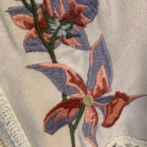 Handmade Boho Crochet Cardigan with Floral Embroidery - Picture 5 of 14